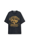 Alexander Wang washed black 黑色褪色效果水洗平纹针织 t 恤
