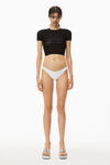 alexander wang logo mesh tee in compact nylon black
