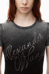 Alexander Wang washed ash crystal hotfix tee in ribbed jersey