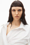 alexander wang draped back dress in cotton shirting white