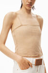 alexander wang clear hotfix camisole in light mesh ginger