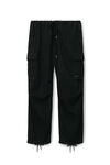 alexander wang parachute pant in washed black denim washed black