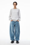 alexander wang long-sleeve tee in high twist jersey light heather grey