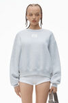 Alexander Wang light heather grey puff logo sweatshirt in structured terry