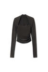Alexander Wang washed charcoal haut froncé en jersey effet daim