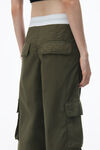mid-rise cargo rave pants in cotton twill