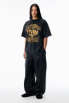 Alexander Wang washed black 黑色褪色效果水洗平纹针织 t 恤