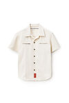 alexander wang short-sleeve work shirt in raw denim vintage white