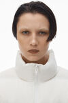 Alexander Wang paper white cropped puffer coat with reflective logo