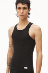 alexander wang tank in ribbed cotton black