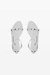 alexander wang dome goatskin leather sandal  optic white