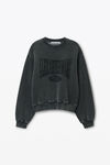 Alexander Wang faded black 做旧徽标装饰运动衫
