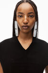 Alexander Wang black logo embossed cropped vest in soft chenille