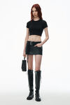 Alexander Wang black embossed logo cropped top