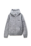 Alexander Wang grey multi 手钩徽标装饰灰色加大款圆领连帽衫