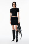Alexander Wang black black wool-blend hotfix logo tee