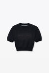 Alexander Wang washed black ブラック コットンブレンド シェニール ロゴ プルオーバー