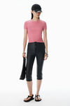 Alexander Wang lotus pink logo jacquard shrunken baby tee