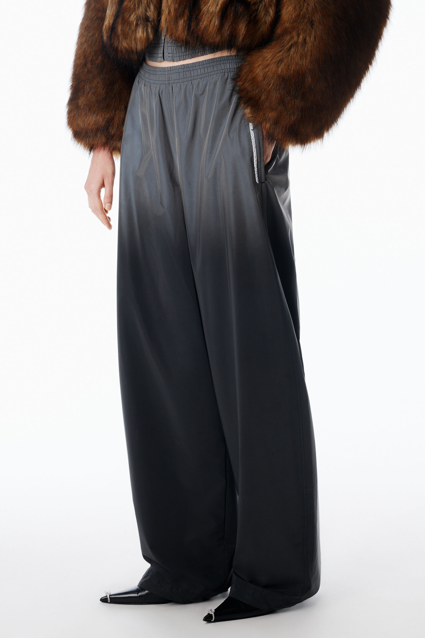Alexander Wang Reflective Track Pant Mid-rise In Multi