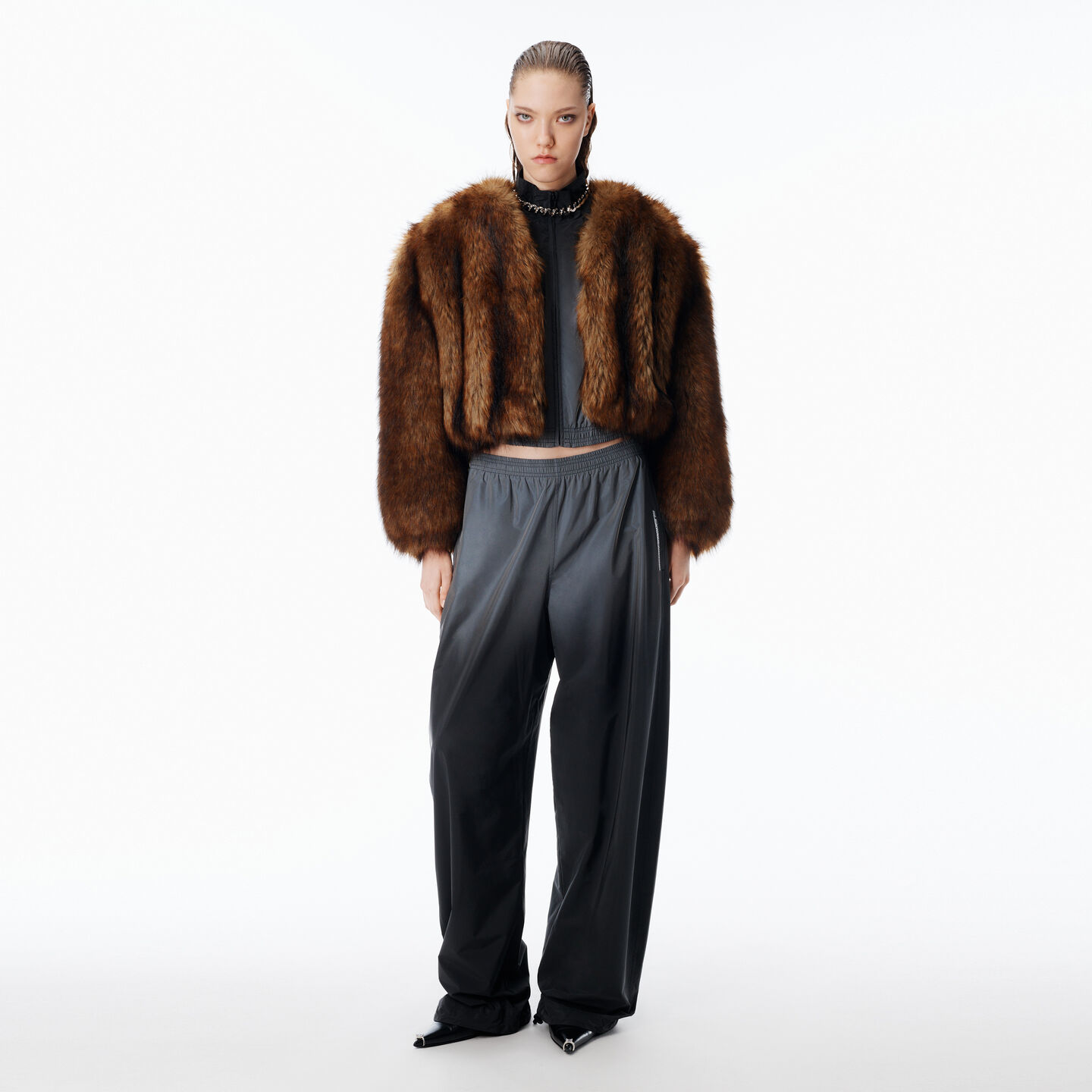 Alexander Wang Reflective Track Pant Mid-rise In Multi