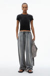 Alexander Wang washed nickel baby tee in plush velour