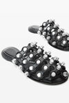 Alexander Wang black rexa 皮质网格拖鞋