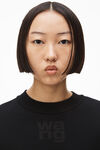 alexander wang puff logo sweatshirt in structured terry black