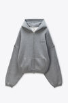 Alexander Wang sidewalk grey hotfix terry zip hoodie