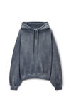 Alexander Wang washed asphalt puff logo hoodie in structured terry