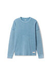 Alexander Wang washed blue long-sleeve tee in waffle-knit cotton stretch