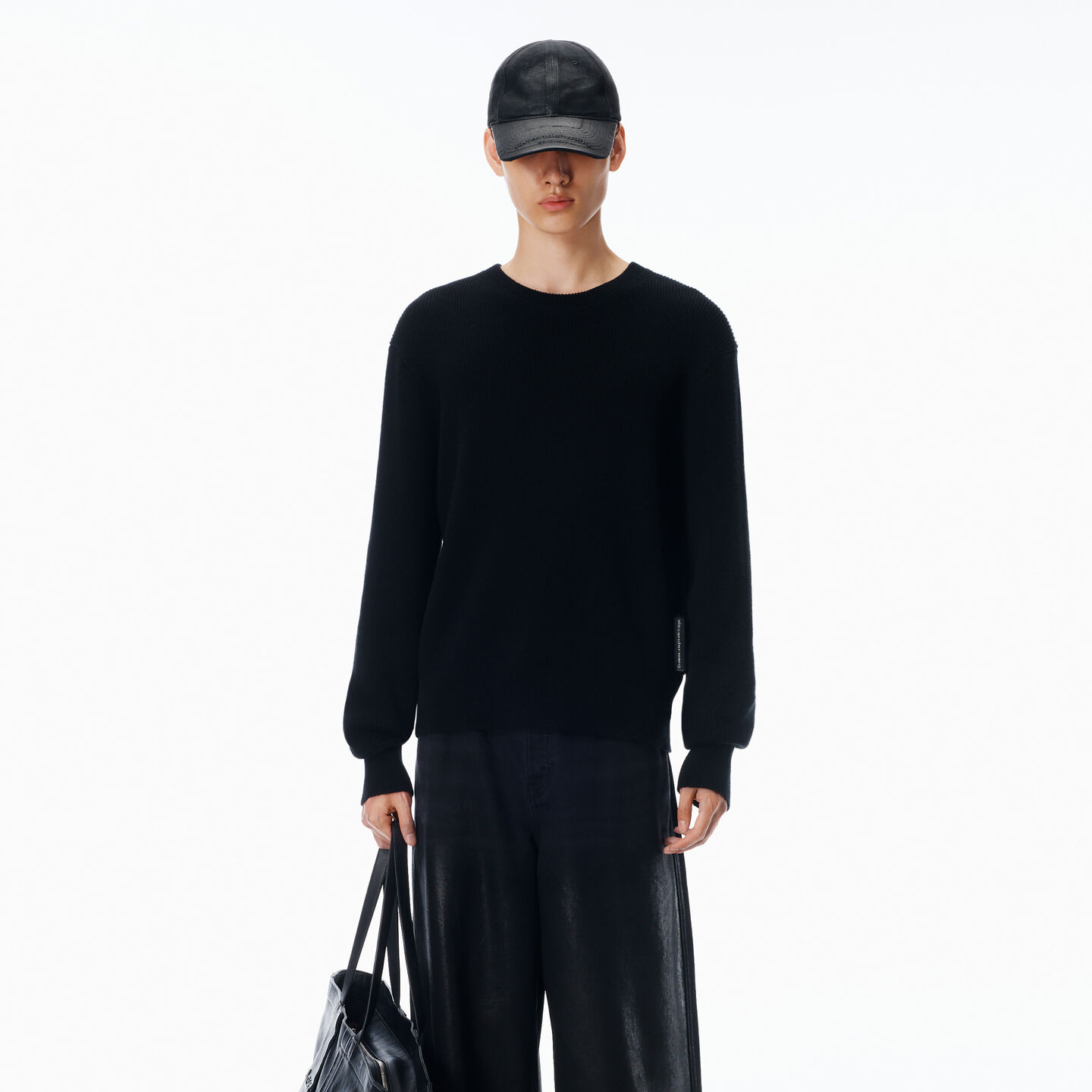 Alexander Wang Wool Crewneck Pullover In Black