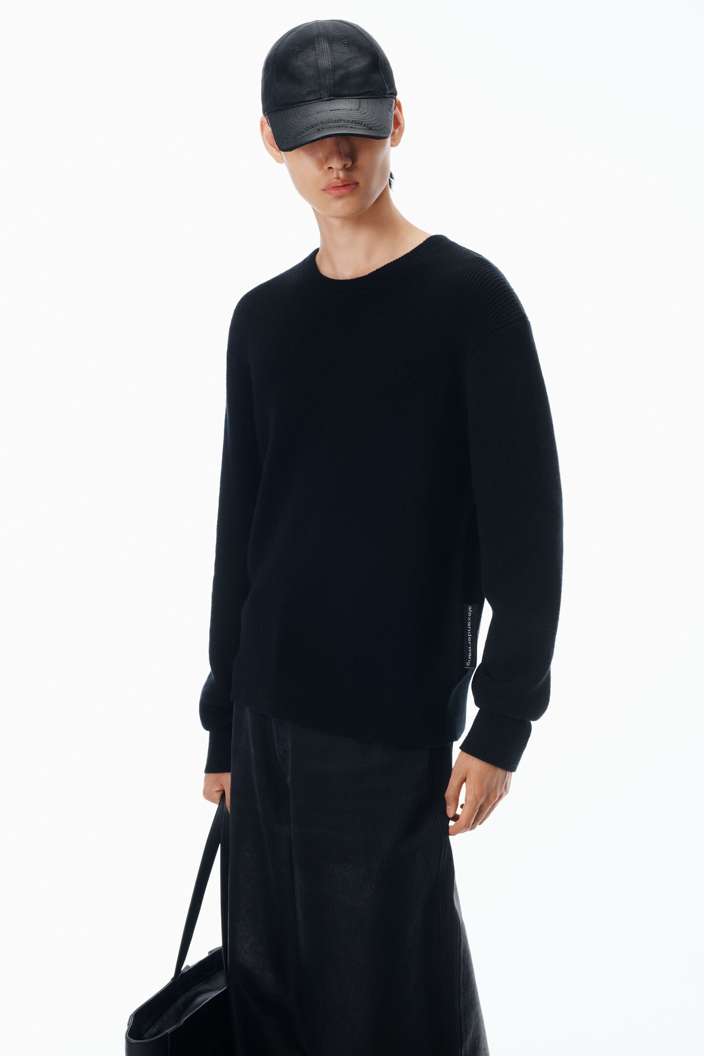 Alexander Wang Wool Crewneck Pullover In Black
