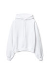 Alexander Wang white puff logo hoodie in structured terry