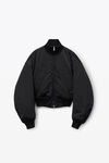 Alexander Wang black unisex bomber jacket in sateen