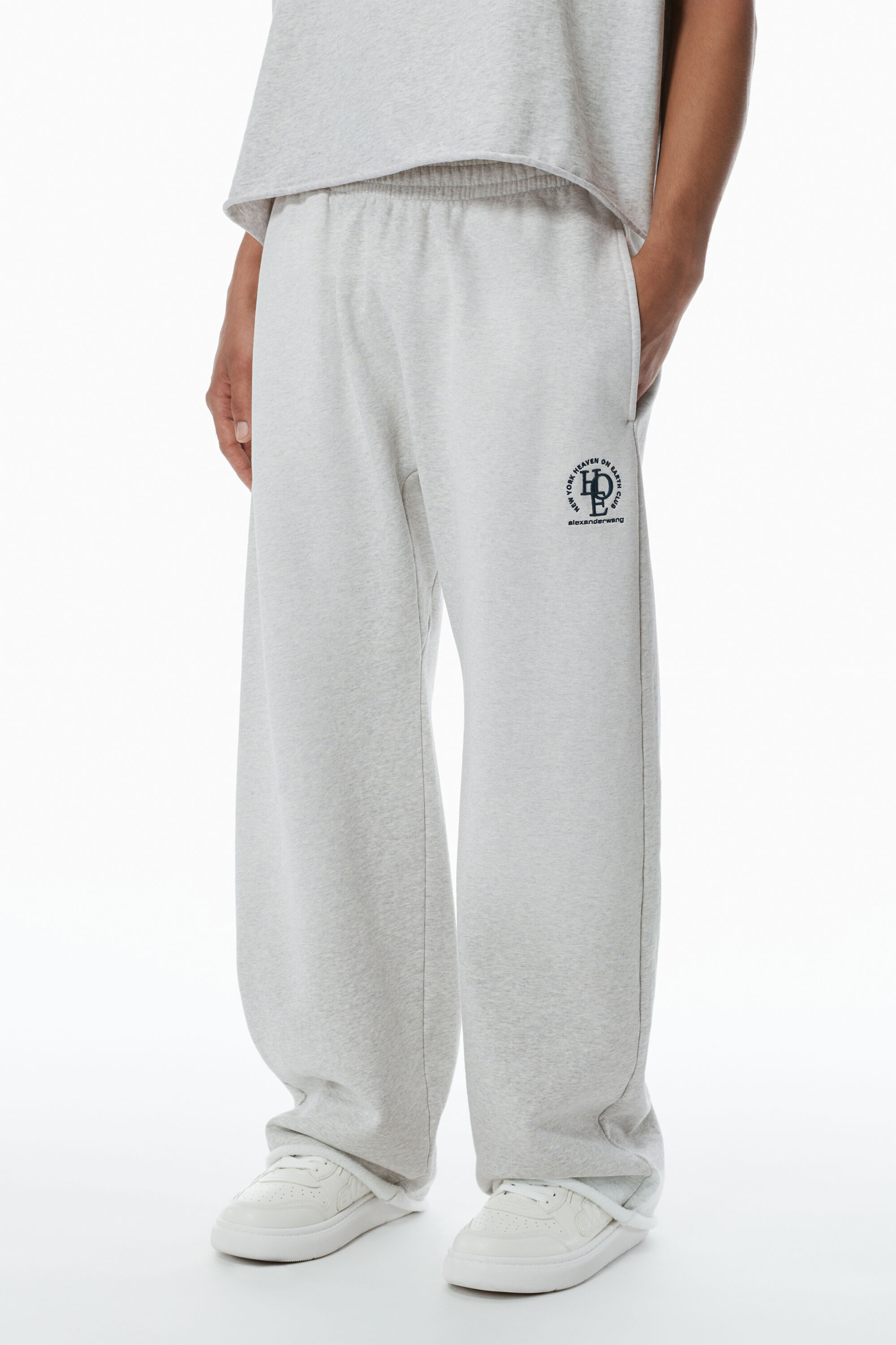 Unisex Logo Oversized Cotton Terry Sweatpants in LIGHT