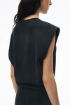 Alexander Wang washed jet black tapered minidress in classic terry