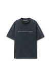 Alexander Wang washed black schwarzes oversize-t-shirt aus baumwollmischgewebe