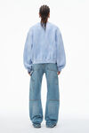 Alexander Wang washed pale blue puff logo sweatshirt in structured terry