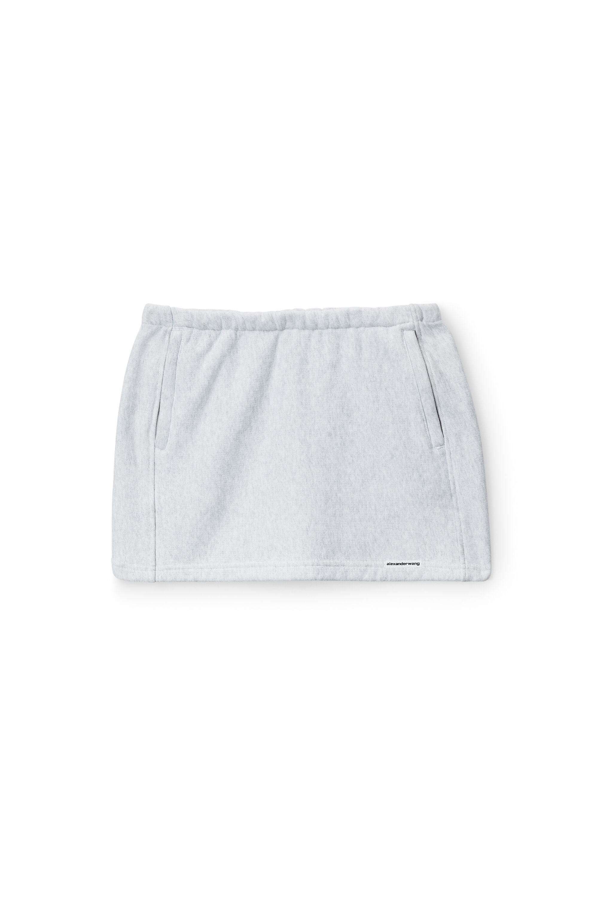 mini skirt in classic cotton terry in LIGHT HEATHER GREY
