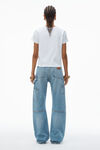 Alexander Wang white puff logo shrunken tee in cotton jersey
