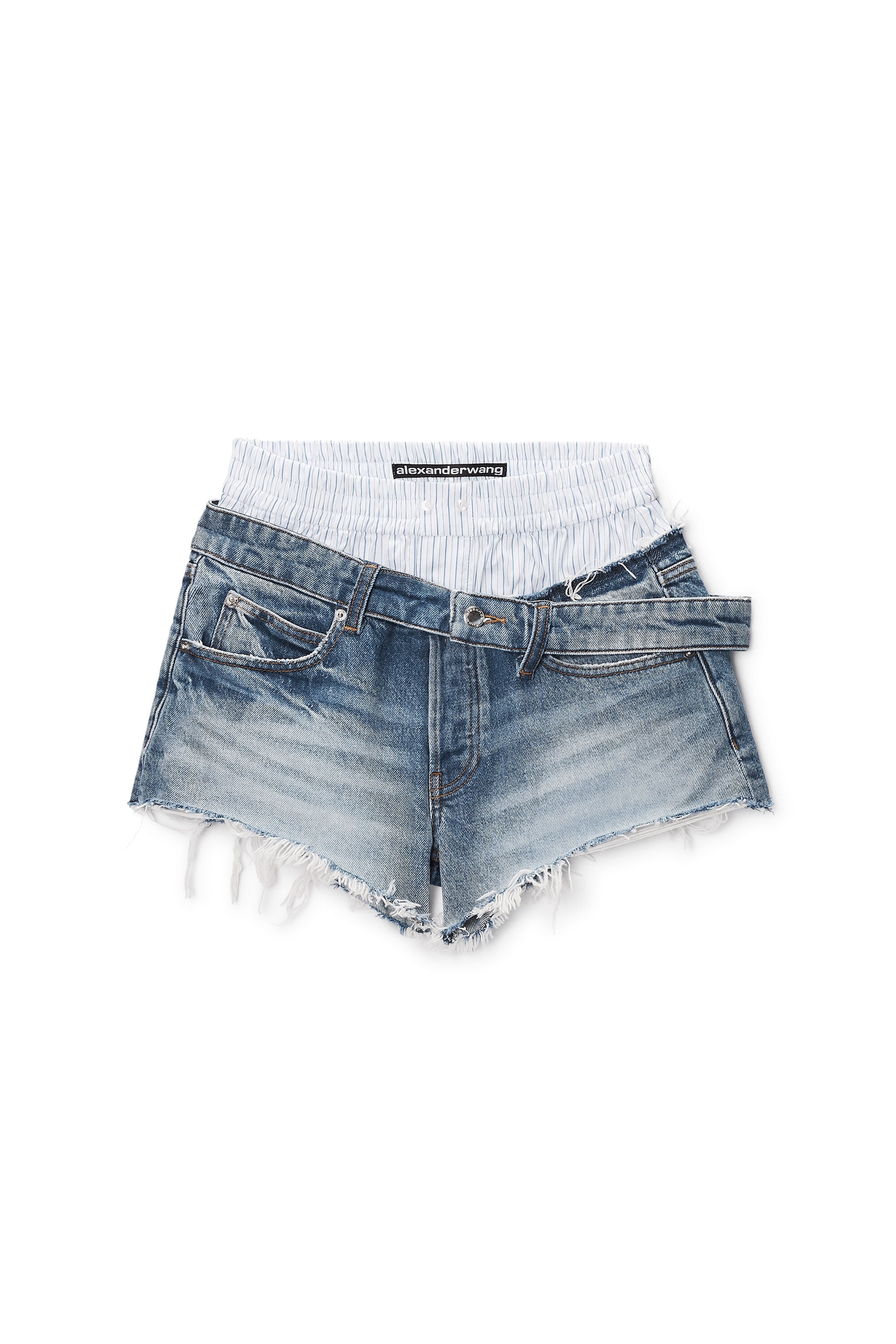 BOXER DROP WAISTBAND SHORT in VINTAGE MARBLED BLUE | alexanderwang®