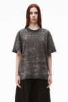 Alexander Wang steel grey splatter 徽标装饰压纹溅墨印花棉质平纹针织布 t 恤