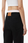 alexander wang ez mid-rise straight-leg jean in denim washed black