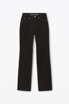 alexander wang fly high-rise stacked jean in denim washed black