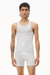 alexander wang 罗纹棉背心 heather grey