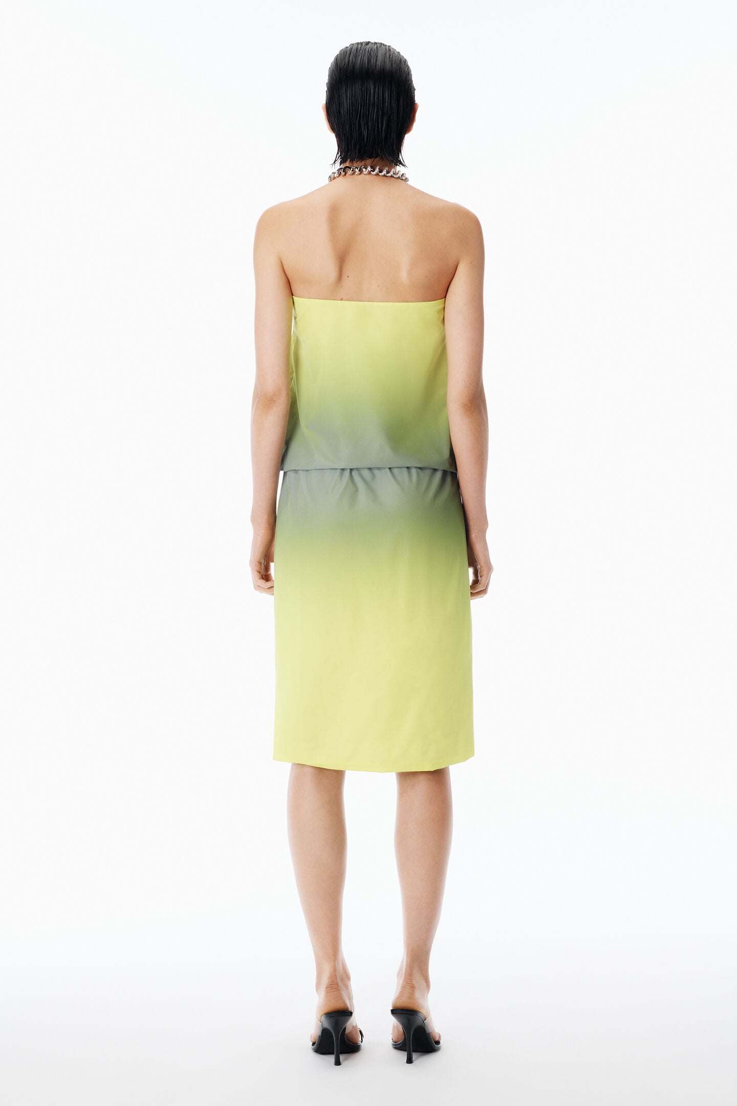 Alexander Wang Gradient Reflective Strapless Bubble Top In Multi
