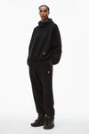 alexander wang balaclava hoodie in teddy fleece black