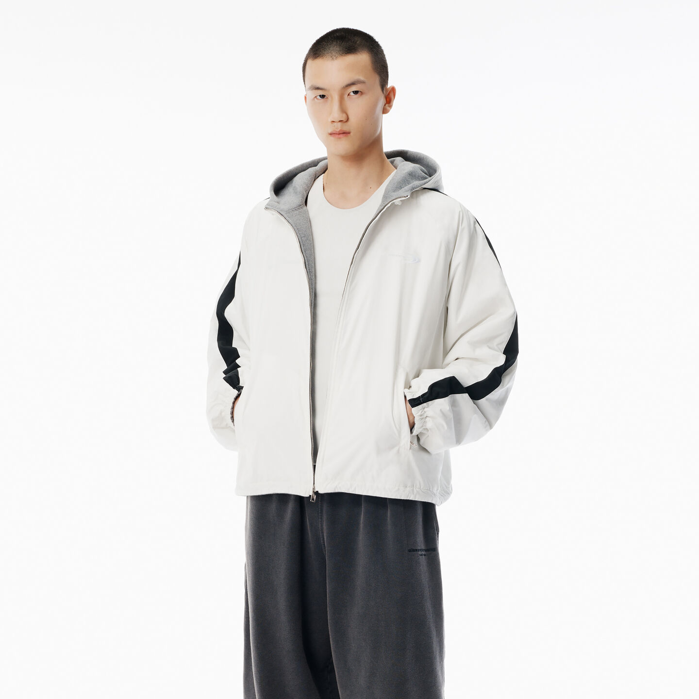 Alexander Wang Black Reversible Track Jacket In Multi