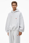 alexander wang apple puff sweatpant in classic terry light heather grey