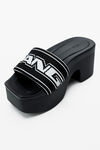 Alexander Wang black black logo platform sandals